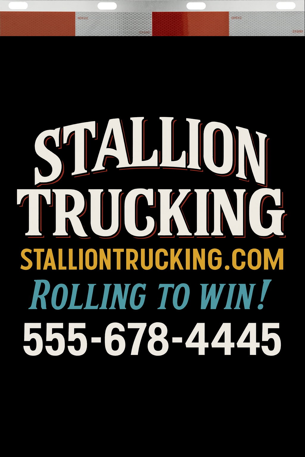 Custom Two-Color Semi-Truck, Work Truck, Box Truck Mud Flaps | Create Your Own Mud Flaps | Add Your Own Logo Or Text | Custom Mud Flap Template Designs | Mud Flaps For Compliance & Business Growth