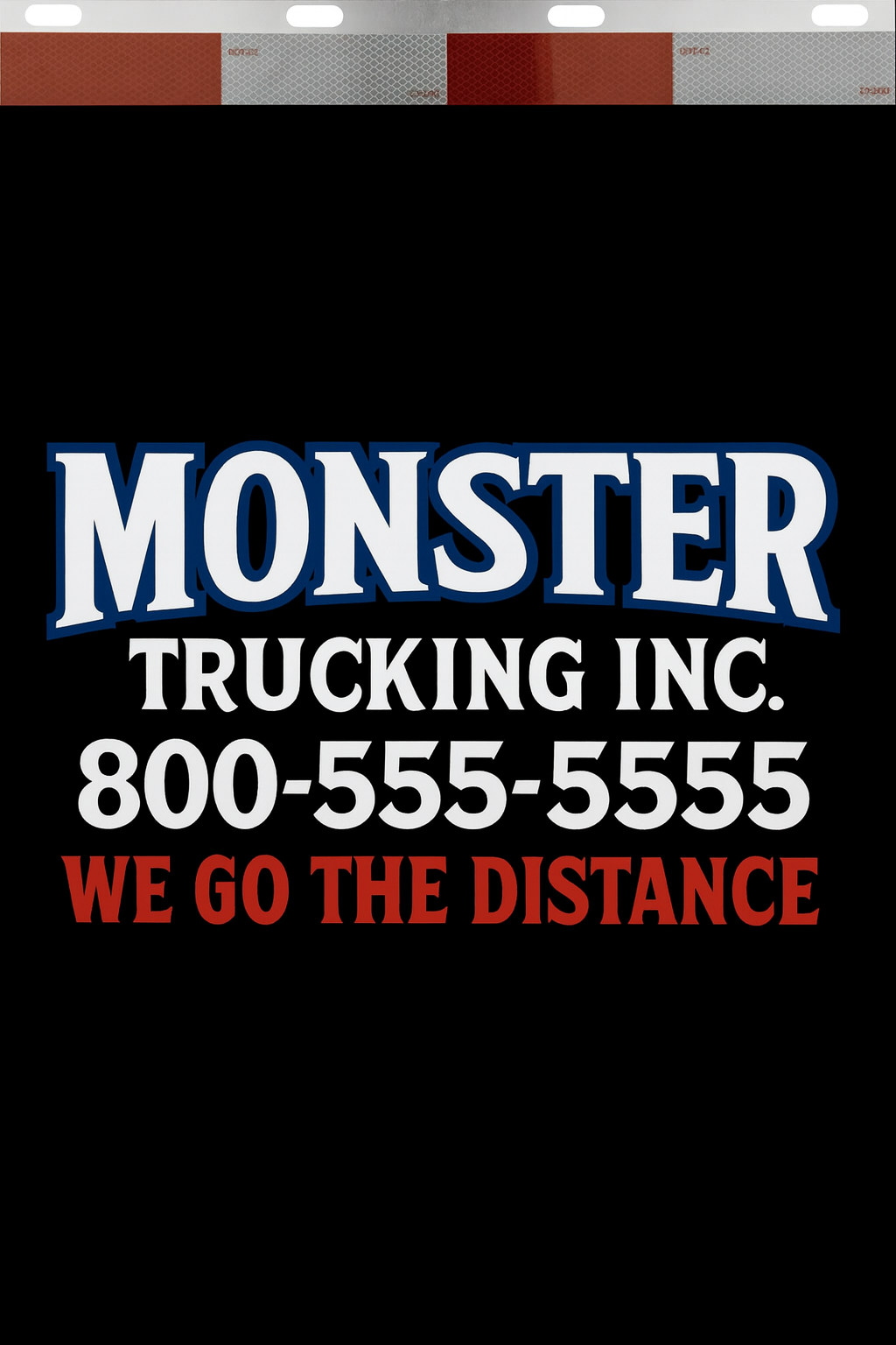 Custom Two-Color Semi-Truck, Work Truck, Box Truck Mud Flaps | Create Your Own Mud Flaps | Add Your Own Logo Or Text | Custom Mud Flap Template Designs | Mud Flaps For Compliance & Business Growth
