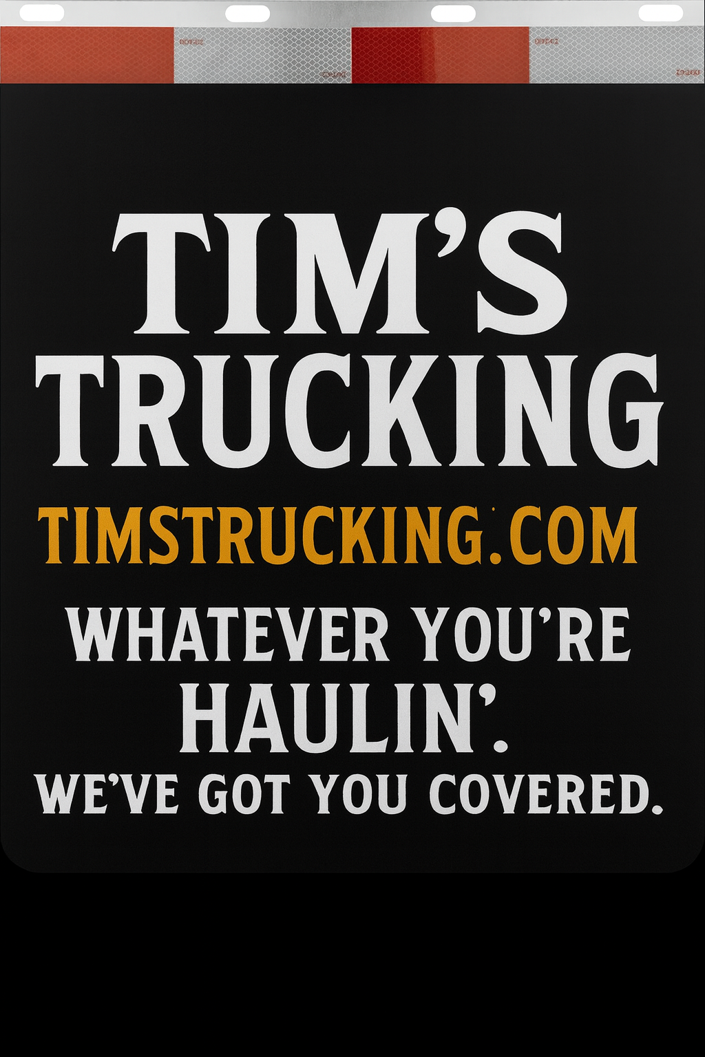 Custom Two-Color Semi-Truck, Work Truck, Box Truck Mud Flaps | Create Your Own Mud Flaps | Add Your Own Logo Or Text | Custom Mud Flap Template Designs | Mud Flaps For Compliance & Business Growth