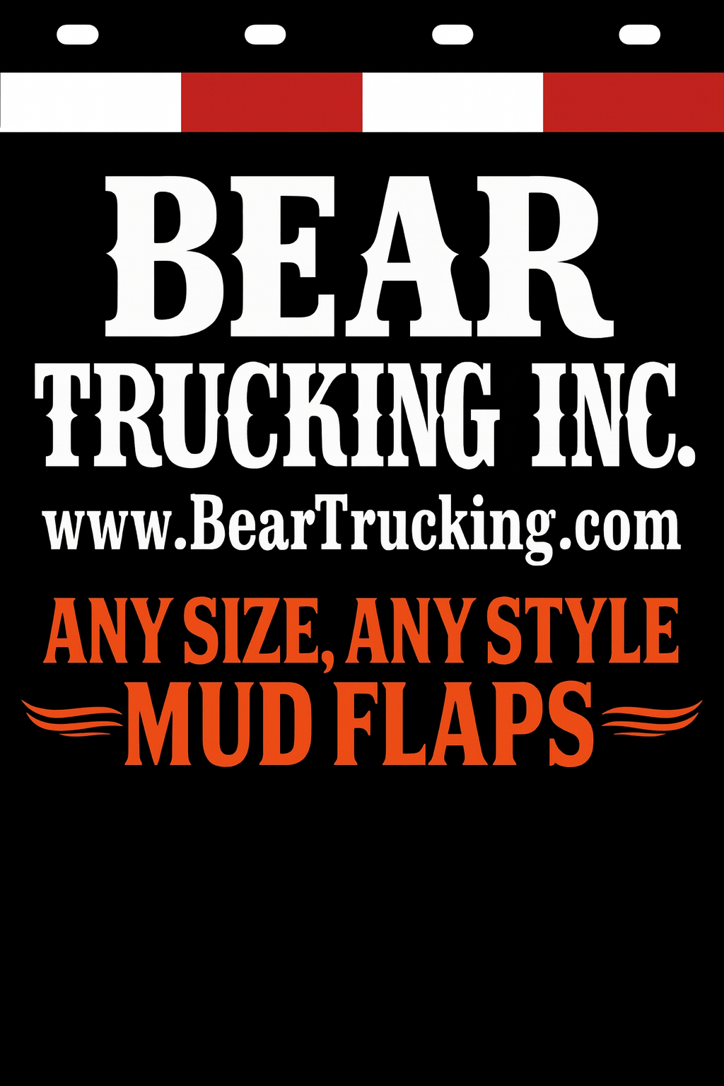 Custom Two-Color Semi-Truck, Work Truck, Box Truck Mud Flaps | Create Your Own Mud Flaps | Add Your Own Logo Or Text | Custom Mud Flap Template Designs | Mud Flaps For Compliance & Business Growth