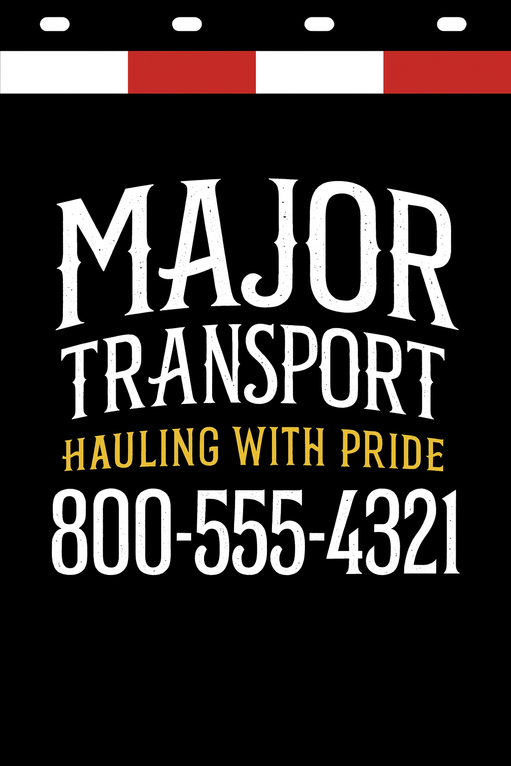 Custom Two-Color Semi-Truck, Work Truck, Box Truck Mud Flaps | Create Your Own Mud Flaps | Add Your Own Logo Or Text | Custom Mud Flap Template Designs | Mud Flaps For Compliance & Business Growth