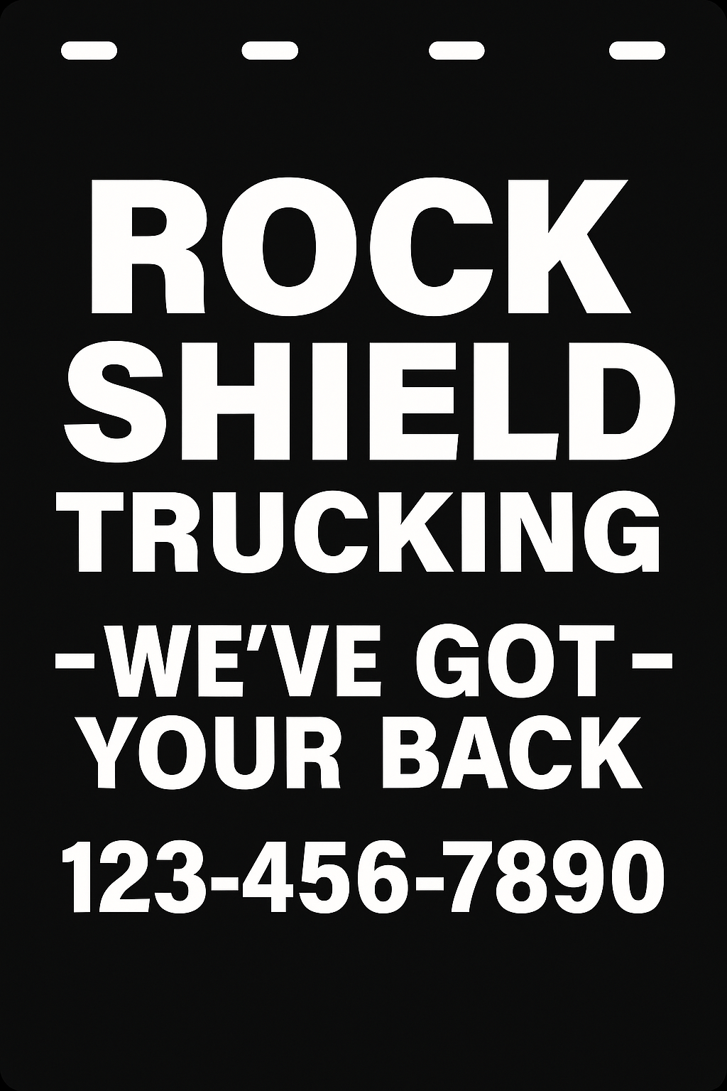 Custom Semi-Truck, Work Truck, Box Truck Mud Flap | Create Your Own Mud Flaps | Add Your Own Logo Or Text | Custom Mud Flap Template Designs v117