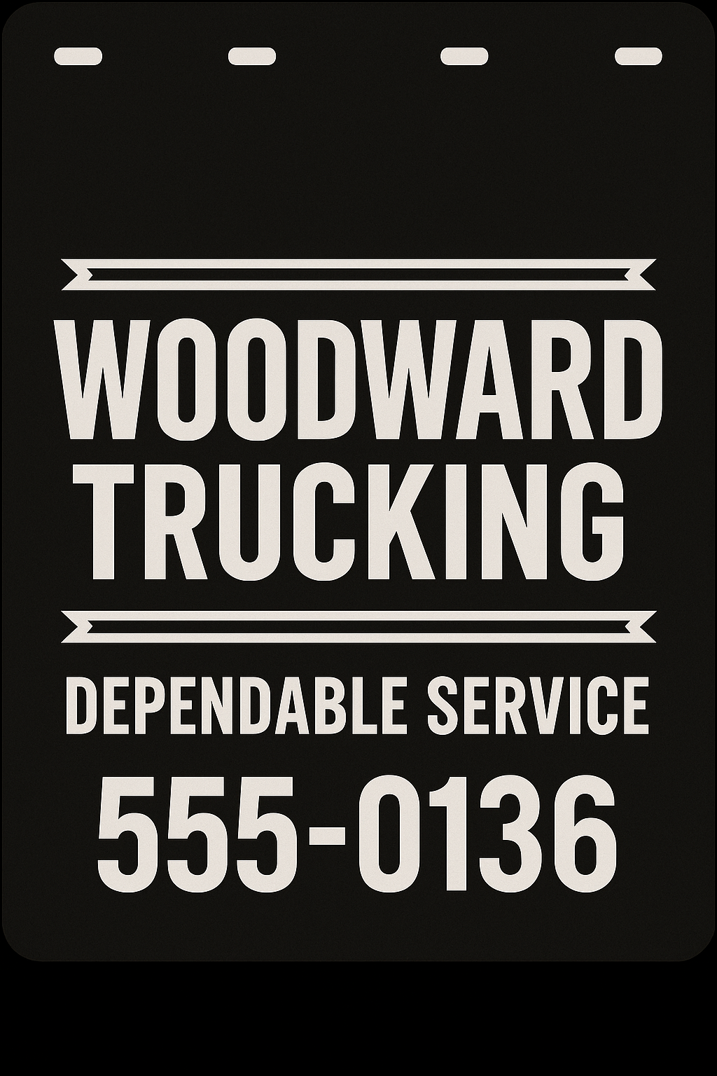 Custom Semi-Truck, Work Truck, Box Truck Mud Flap | Create Your Own Mud Flaps | Add Your Own Logo Or Text | Custom Mud Flap Template Designs v111