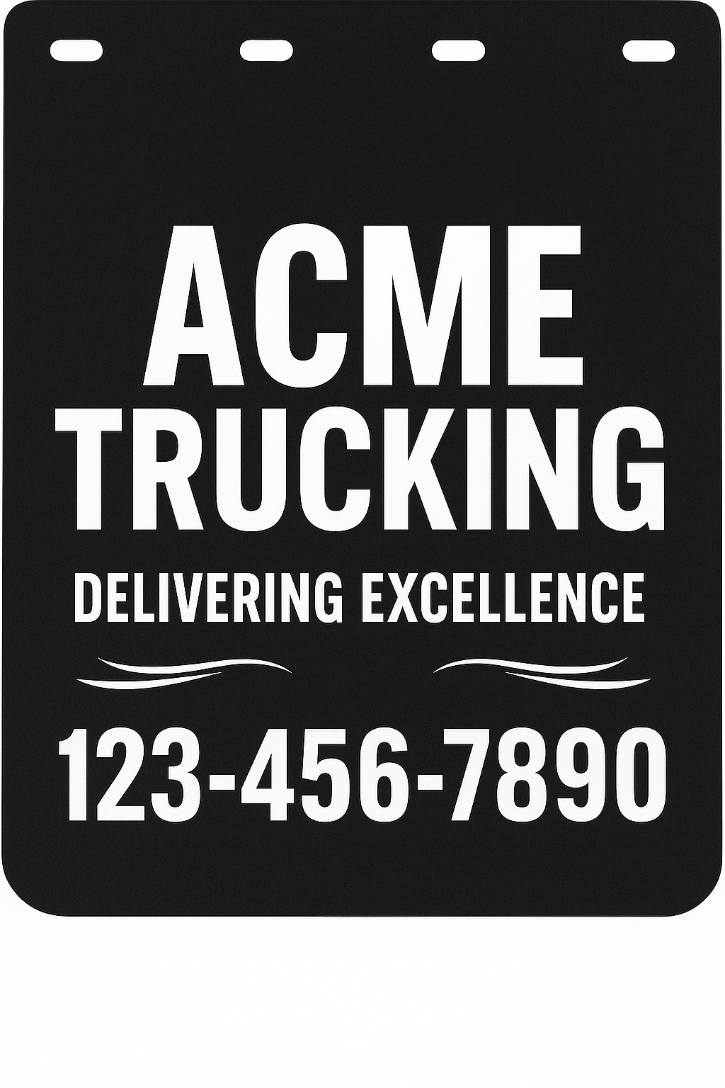 Custom Semi-Truck, Work Truck, Box Truck Mud Flap | Create Your Own Mud Flaps | Add Your Own Logo Or Text | Custom Mud Flap Template Designs v109