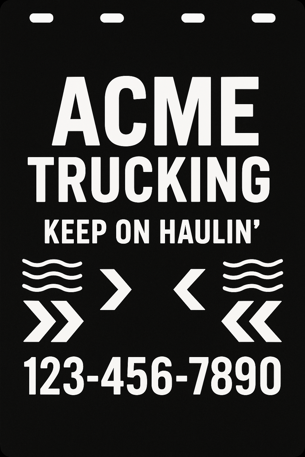 Custom Semi-Truck, Work Truck, Box Truck Mud Flap | Create Your Own Mud Flaps | Add Your Own Logo Or Text | Custom Mud Flap Template Designs v97