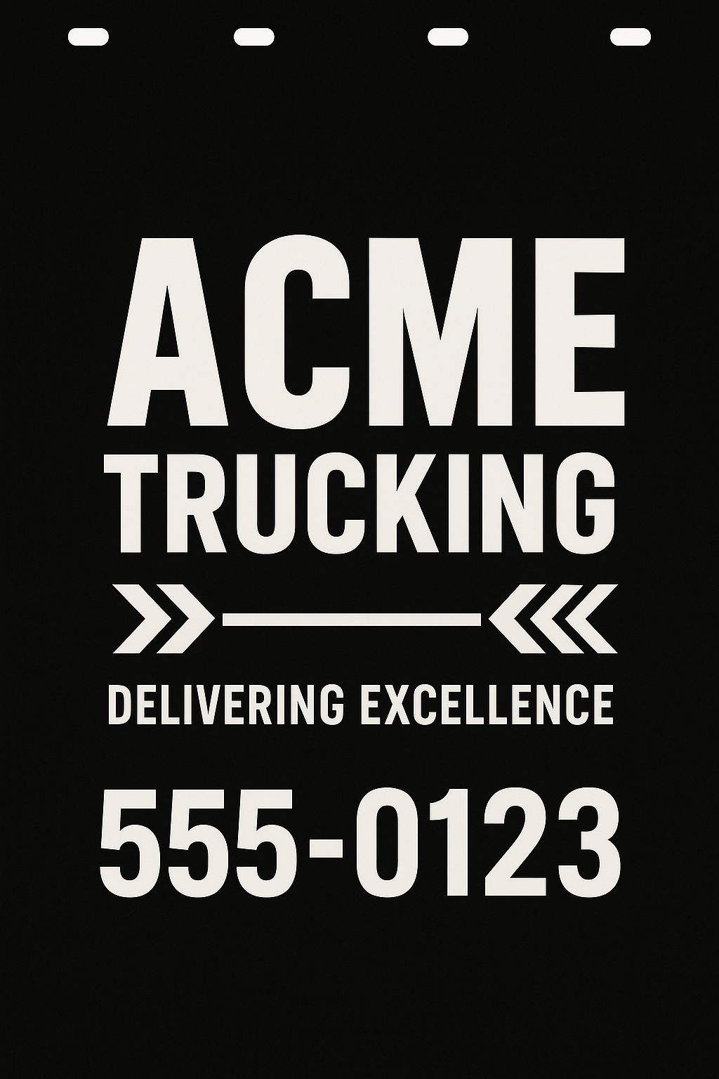 Custom Semi-Truck, Work Truck, Box Truck Mud Flap | Create Your Own Mud Flaps | Add Your Own Logo Or Text | Custom Mud Flap Template Designs v93
