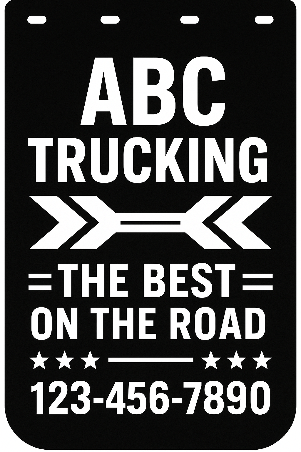 Custom Semi-Truck, Work Truck, Box Truck Mud Flap | Create Your Own Mud Flaps | Add Your Own Logo Or Text | Custom Mud Flap Template Designs v92
