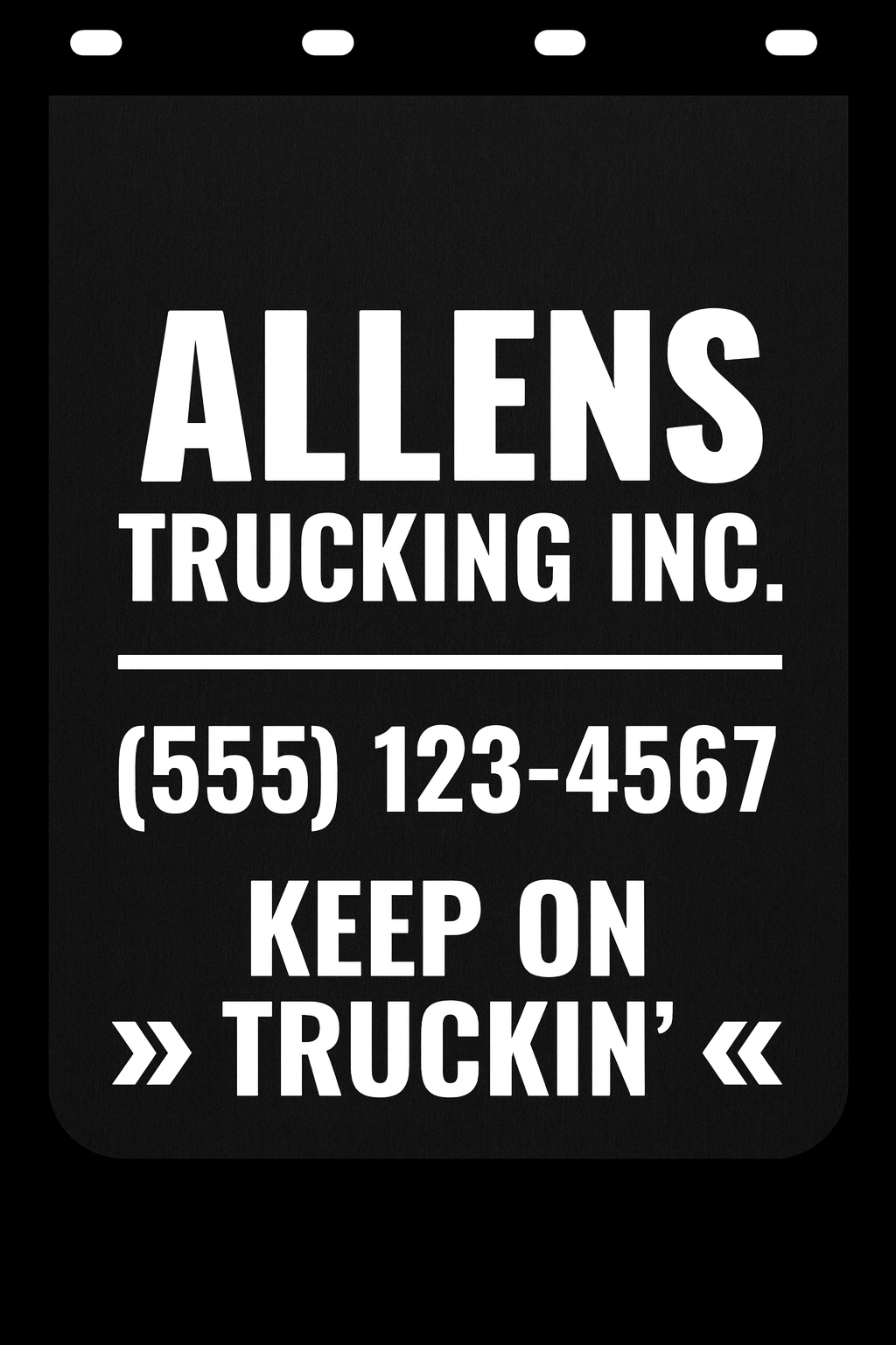 Custom Semi-Truck, Work Truck, Box Truck Mud Flap | Create Your Own Mud Flaps | Add Your Own Logo Or Text | Custom Mud Flap Template Designs v278