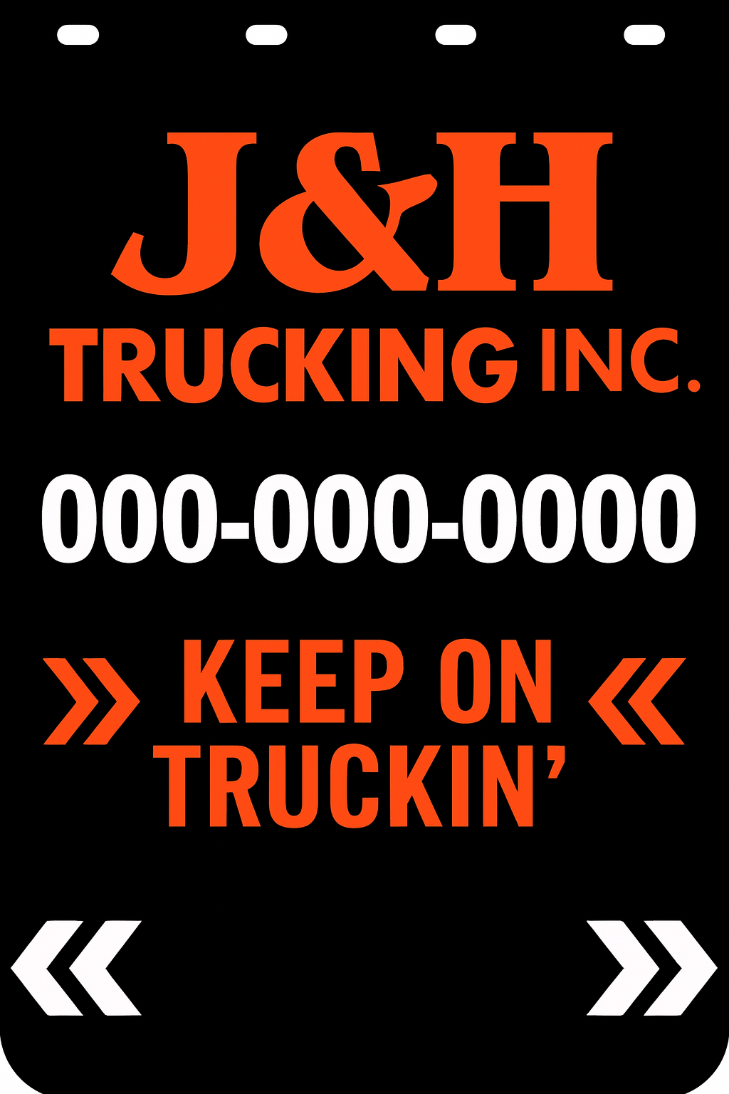 Custom Two-Color Semi-Truck, Work Truck, Box Truck Mud Flap | Create Your Own Mud Flaps | Add Your Own Logo Or Text | Custom Mud Flap Template Designs v278