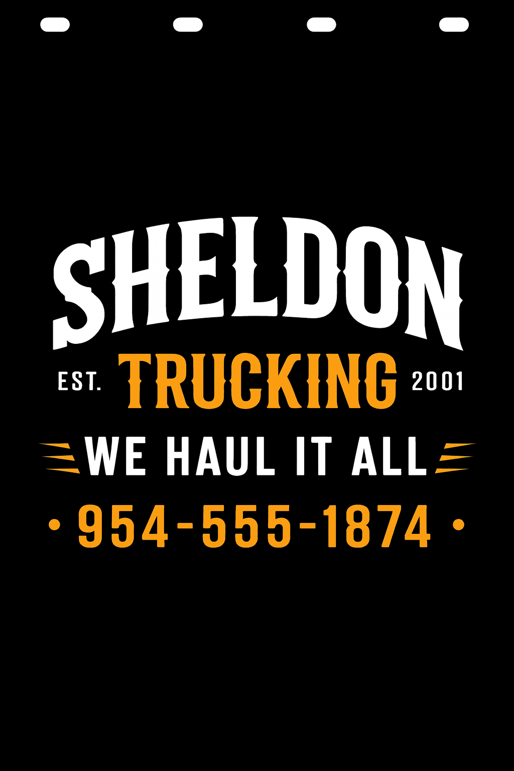 Custom Two-Color Semi-Truck, Work Truck, Box Truck Mud Flap | Create Your Own Mud Flaps | Add Your Own Logo Or Text | Custom Mud Flap Template Designs v278