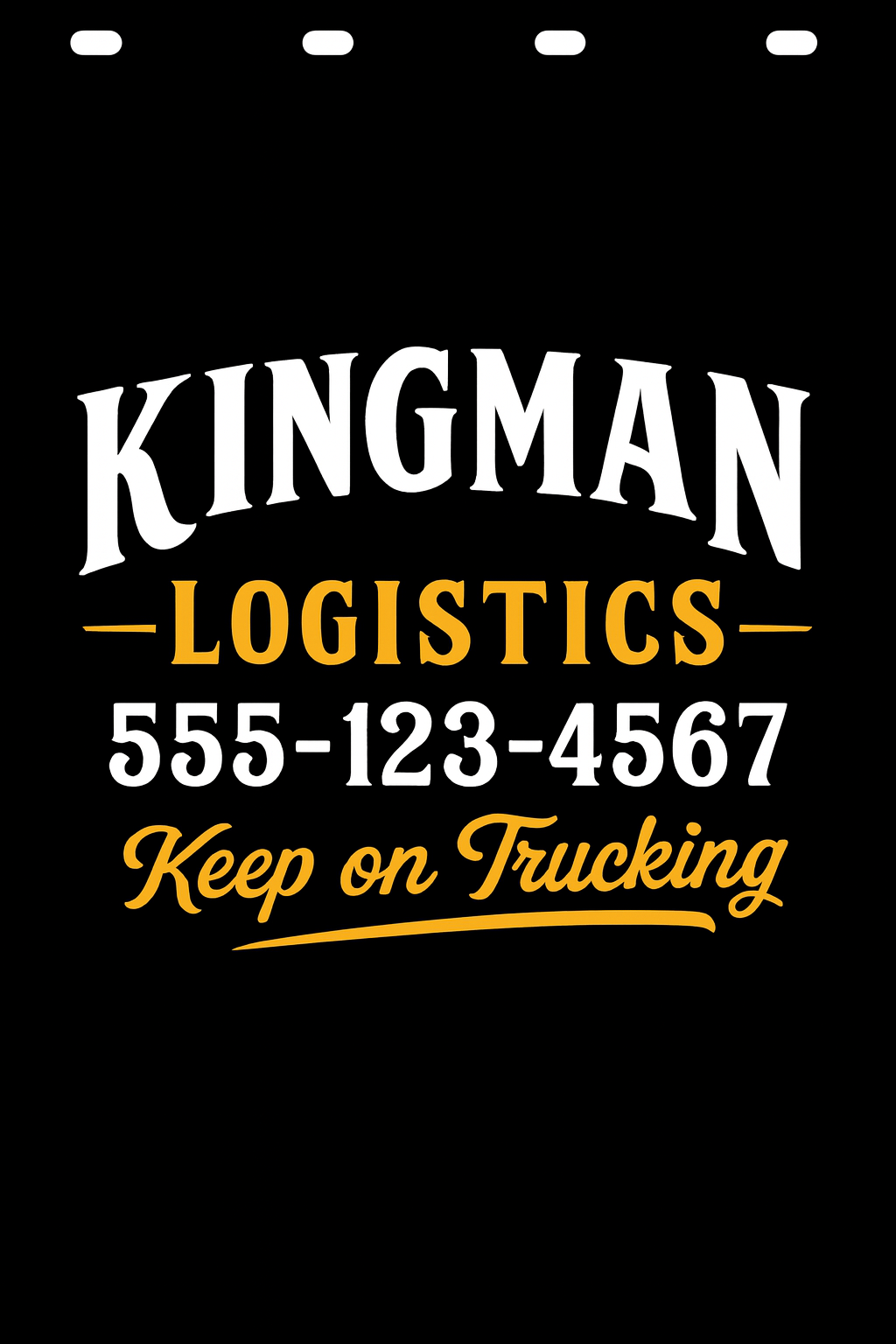 Custom Two-Color Semi-Truck, Work Truck, Box Truck Mud Flap | Create Your Own Mud Flaps | Add Your Own Logo Or Text | Custom Mud Flap Template Designs v278