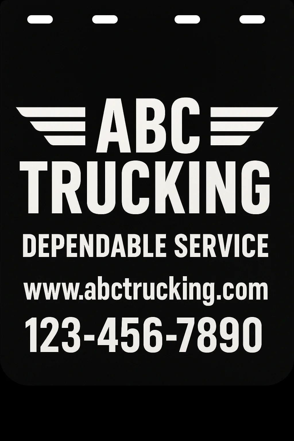Custom Semi-Truck, Work Truck, Box Truck Mud Flap | Create Your Own Mud Flaps | Add Your Own Logo Or Text | Custom Mud Flap Template Designs v118