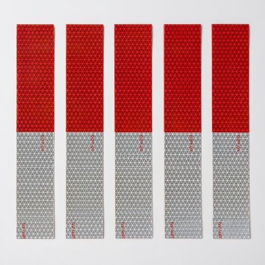 Red & White Reflective Sticky Strips (Multiple Sizes)