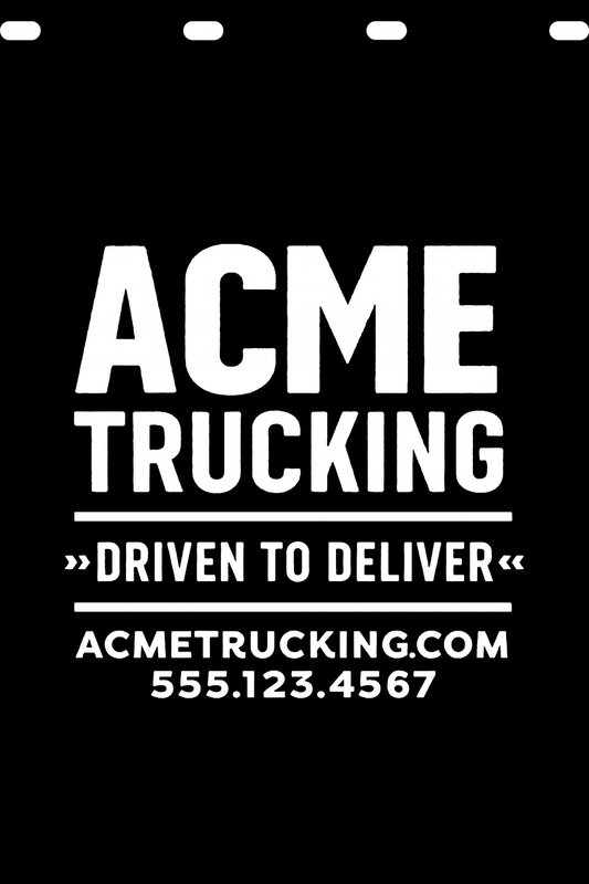 Custom Semi-Truck, Work Truck, Box Truck Mud Flap | Create Your Own Mud Flaps | Add Your Own Logo Or Text | Custom Mud Flap Template Designs v15