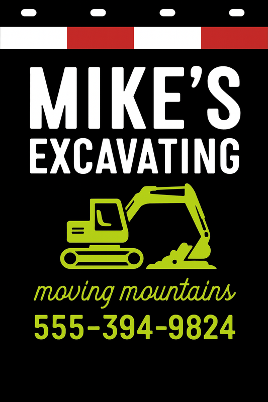 Custom Two-Color Semi-Truck, Work Truck, Box Truck Mud Flaps | Create Your Own Mud Flaps | Add Your Own Logo Or Text | Custom Mud Flap Template Designs | Mud Flaps For Compliance & Business Growth