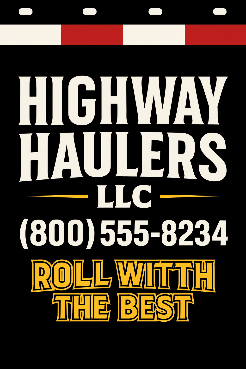 Custom Two-Color Semi-Truck, Work Truck, Box Truck Mud Flaps | Create Your Own Mud Flaps | Add Your Own Logo Or Text | Custom Mud Flap Template Designs | Mud Flaps For Compliance & Business Growth