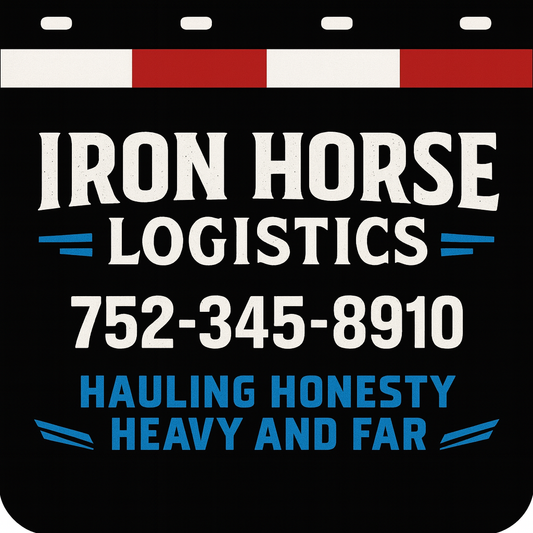 Custom Two-Color Semi-Truck, Work Truck, Box Truck Mud Flaps | Create Your Own Mud Flaps | Add Your Own Logo Or Text | Custom Mud Flap Template Designs | Mud Flaps For Compliance & Business Growth