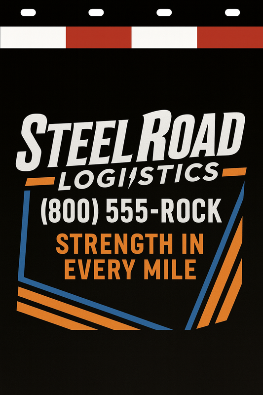 Custom Two-Color Semi-Truck, Work Truck, Box Truck Mud Flaps | Create Your Own Mud Flaps | Add Your Own Logo Or Text | Custom Mud Flap Template Designs | Mud Flaps For Compliance & Business Growth