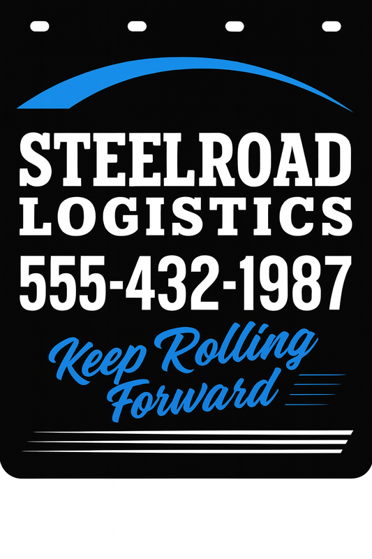 Custom Two-Color Semi-Truck, Work Truck, Box Truck Mud Flaps | Create Your Own Mud Flaps | Add Your Own Logo Or Text | Custom Mud Flap Template Designs | Mud Flaps For Compliance & Business Growth