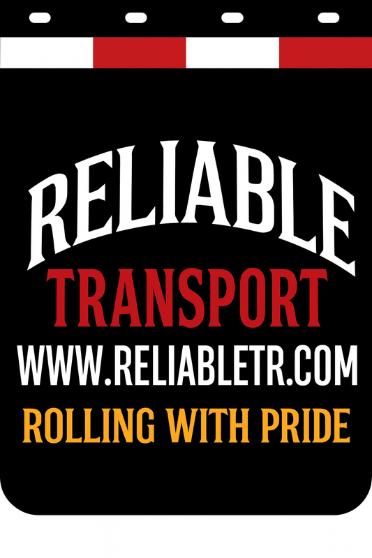 Custom Two-Color Semi-Truck, Work Truck, Box Truck Mud Flaps | Create Your Own Mud Flaps | Add Your Own Logo Or Text | Custom Mud Flap Template Designs | Mud Flaps For Compliance & Business Growth