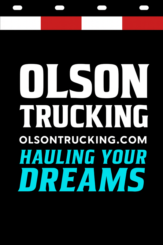 Custom Two-Color Semi-Truck, Work Truck, Box Truck Mud Flaps | Create Your Own Mud Flaps | Add Your Own Logo Or Text | Custom Mud Flap Template Designs | Mud Flaps For Compliance & Business Growth