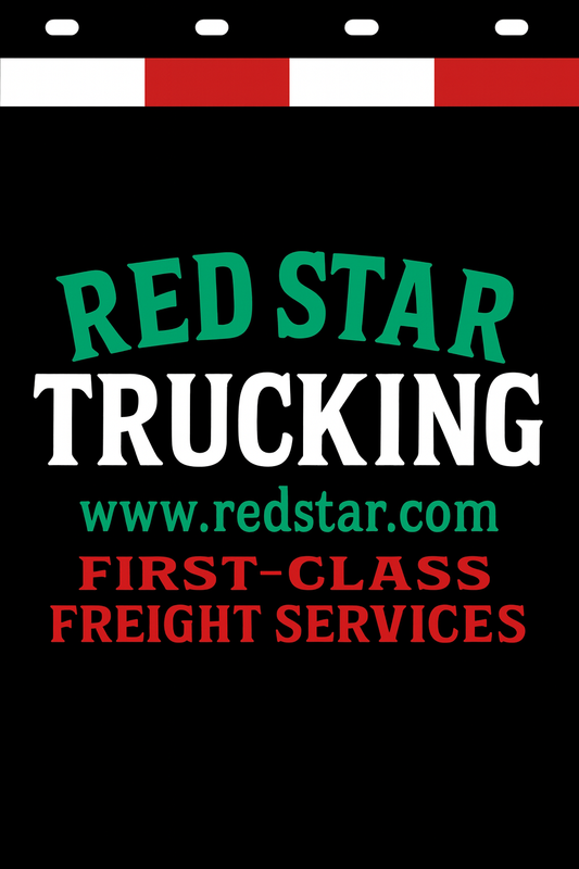 Custom Two-Color Semi-Truck, Work Truck, Box Truck Mud Flaps | Create Your Own Mud Flaps | Add Your Own Logo Or Text | Custom Mud Flap Template Designs | Mud Flaps For Compliance & Business Growth