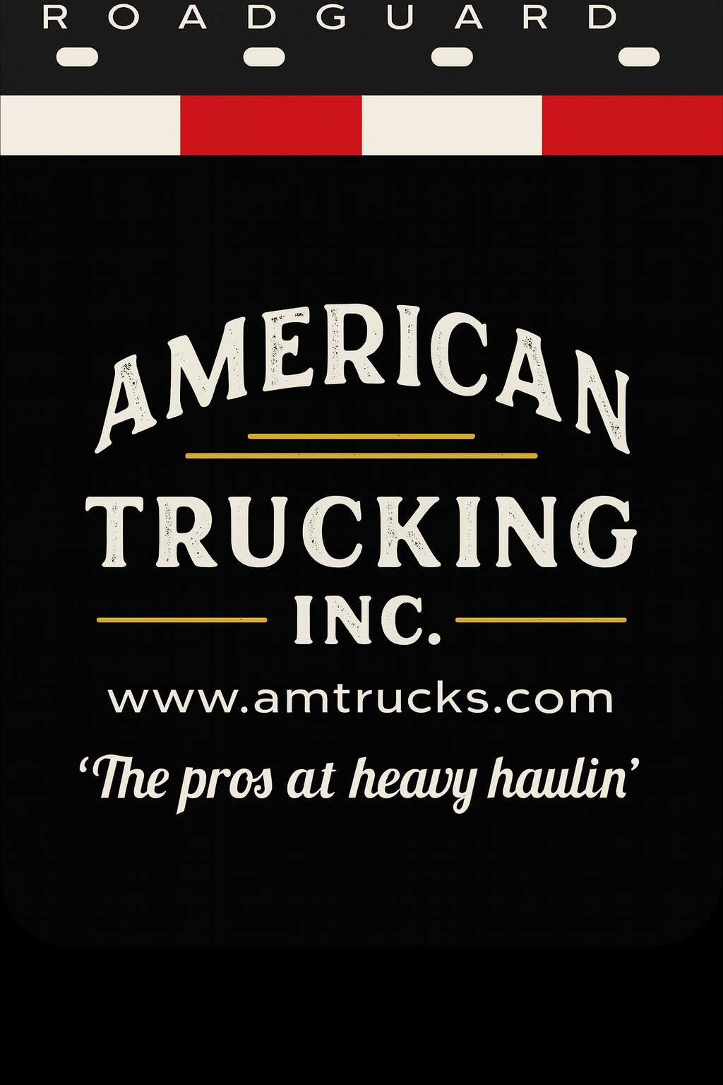 Custom Two-Color Semi-Truck, Work Truck, Box Truck Mud Flaps | Create Your Own Mud Flaps | Add Your Own Logo Or Text | Custom Mud Flap Template Designs | Mud Flaps For Compliance & Business Growth