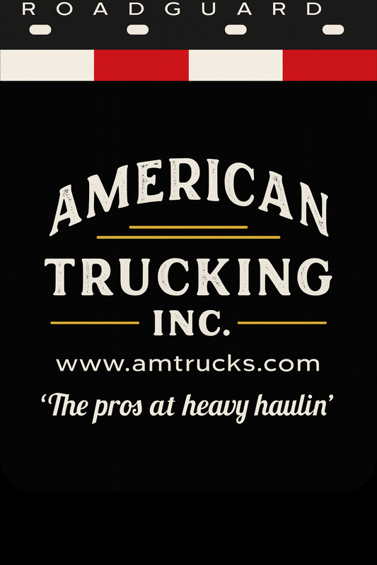 Custom Two-Color Semi-Truck, Work Truck, Box Truck Mud Flaps | Create Your Own Mud Flaps | Add Your Own Logo Or Text | Custom Mud Flap Template Designs | Mud Flaps For Compliance & Business Growth