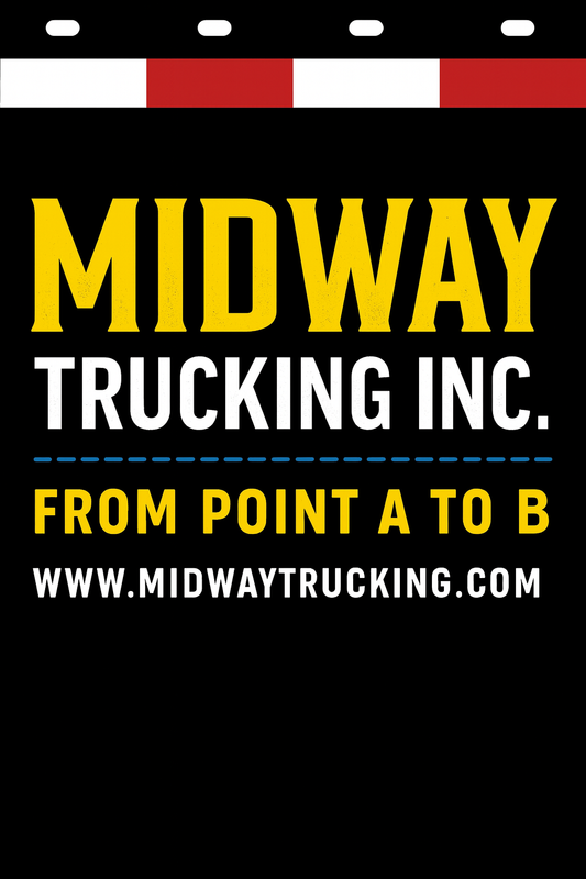 Custom Two-Color Semi-Truck, Work Truck, Box Truck Mud Flaps | Create Your Own Mud Flaps | Add Your Own Logo Or Text | Custom Mud Flap Template Designs | Mud Flaps For Compliance & Business Growth