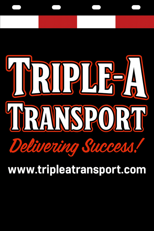 Custom Two-Color Semi-Truck, Work Truck, Box Truck Mud Flaps | Create Your Own Mud Flaps | Add Your Own Logo Or Text | Custom Mud Flap Template Designs | Mud Flaps For Compliance & Business Growth