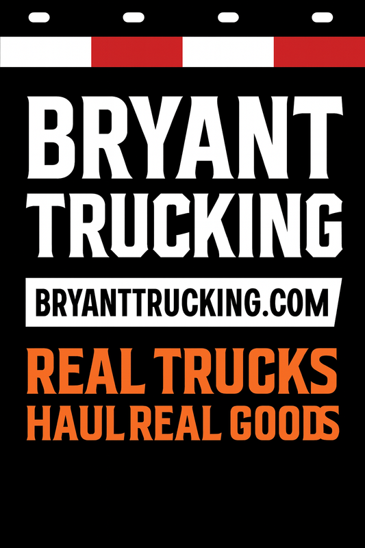 Custom Two-Color Semi-Truck, Work Truck, Box Truck Mud Flaps | Create Your Own Mud Flaps | Add Your Own Logo Or Text | Custom Mud Flap Template Designs | Mud Flaps For Compliance & Business Growth