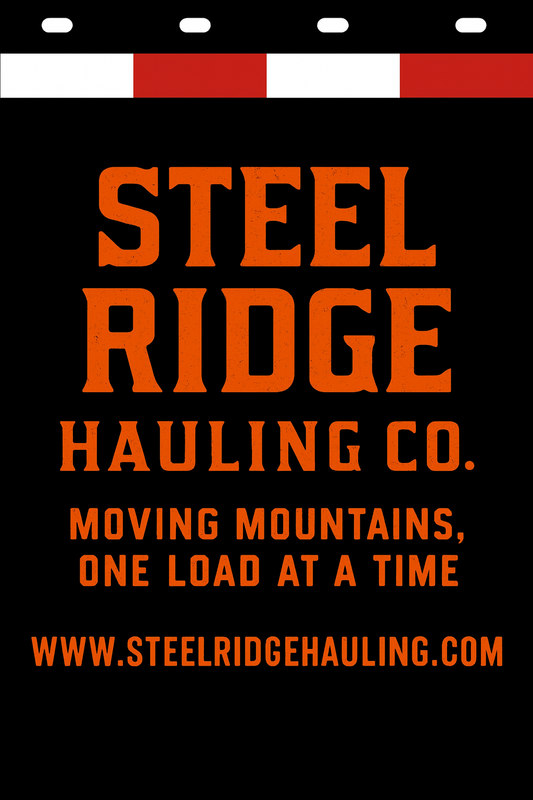 Custom Two-Color Semi-Truck, Work Truck, Box Truck Mud Flaps | Create Your Own Mud Flaps | Add Your Own Logo Or Text | Custom Mud Flap Template Designs | Mud Flaps For Compliance & Business Growth
