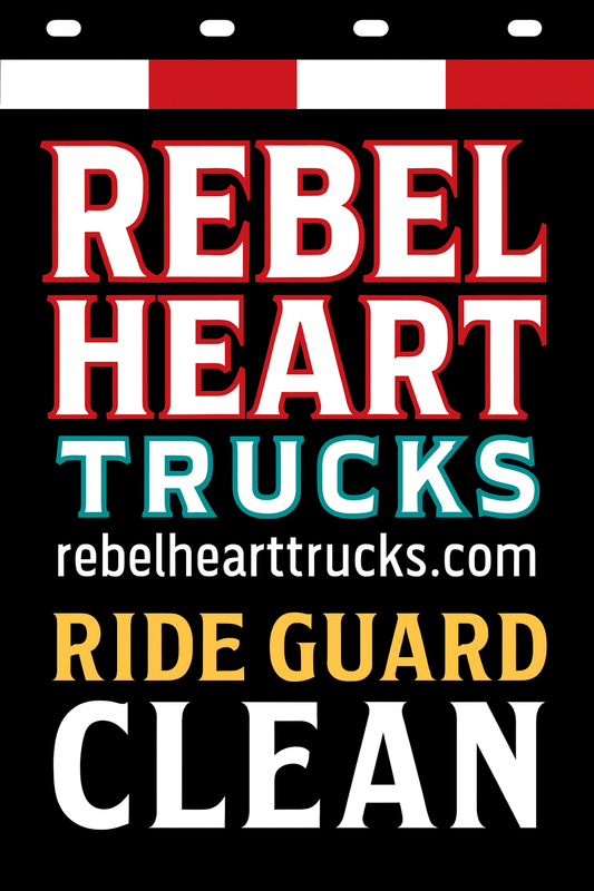 Custom Two-Color Semi-Truck, Work Truck, Box Truck Mud Flaps | Create Your Own Mud Flaps | Add Your Own Logo Or Text | Custom Mud Flap Template Designs | Mud Flaps For Compliance & Business Growth