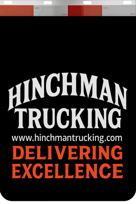 Custom Two-Color Semi-Truck, Work Truck, Box Truck Mud Flaps | Create Your Own Mud Flaps | Add Your Own Logo Or Text | Custom Mud Flap Template Designs | Mud Flaps For Compliance & Business Growth