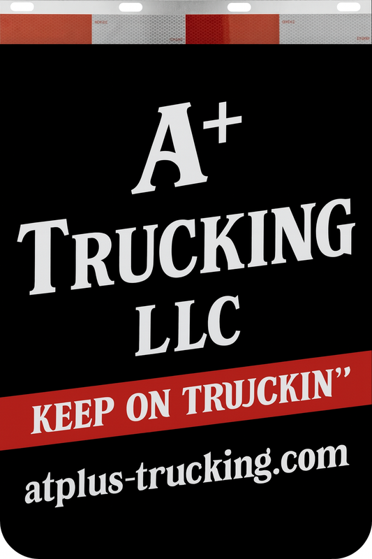 Custom Two-Color Semi-Truck, Work Truck, Box Truck Mud Flaps | Create Your Own Mud Flaps | Add Your Own Logo Or Text | Custom Mud Flap Template Designs | Mud Flaps For Compliance & Business Growth