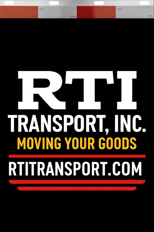 Custom Two-Color Semi-Truck, Work Truck, Box Truck Mud Flaps | Create Your Own Mud Flaps | Add Your Own Logo Or Text | Custom Mud Flap Template Designs | Mud Flaps For Compliance & Business Growth