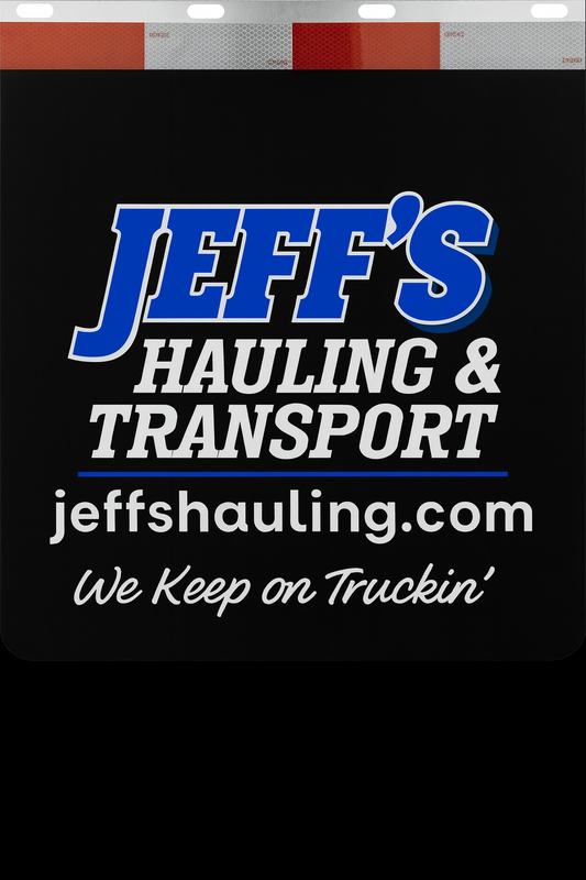 Custom Two-Color Semi-Truck, Work Truck, Box Truck Mud Flaps | Create Your Own Mud Flaps | Add Your Own Logo Or Text | Custom Mud Flap Template Designs | Mud Flaps For Compliance & Business Growth