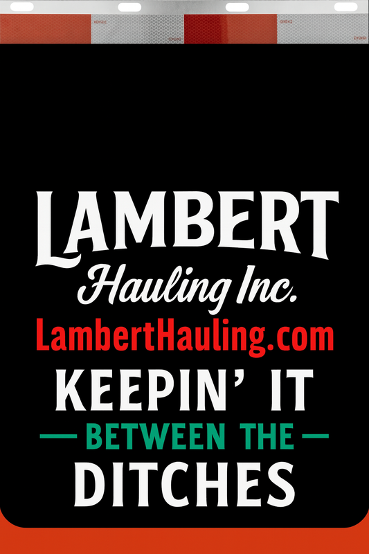 Custom Two-Color Semi-Truck, Work Truck, Box Truck Mud Flaps | Create Your Own Mud Flaps | Add Your Own Logo Or Text | Custom Mud Flap Template Designs | Mud Flaps For Compliance & Business Growth