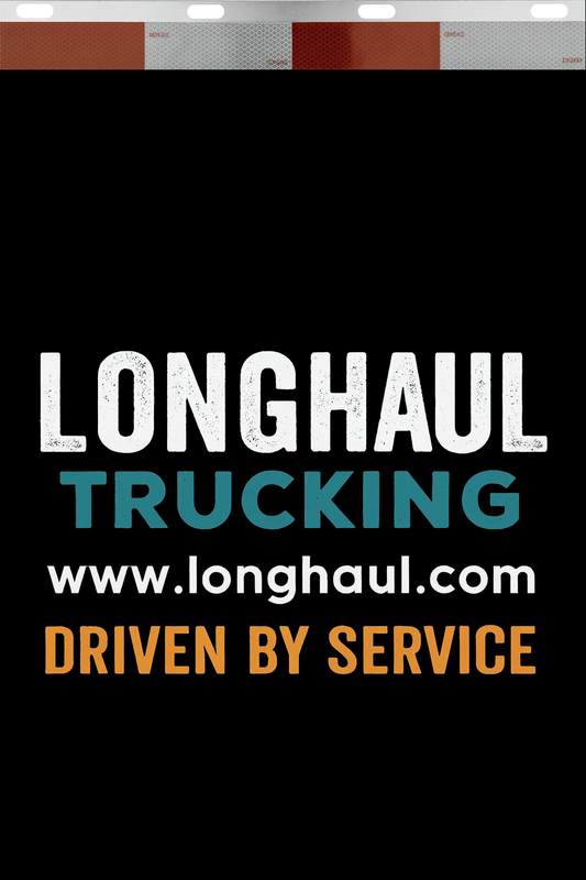 Custom Two-Color Semi-Truck, Work Truck, Box Truck Mud Flaps | Create Your Own Mud Flaps | Add Your Own Logo Or Text | Custom Mud Flap Template Designs | Mud Flaps For Compliance & Business Growth