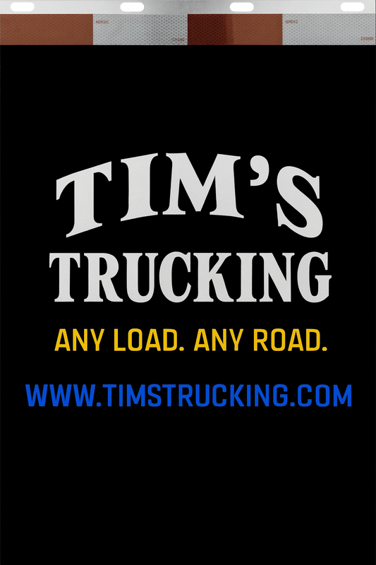 Custom Two-Color Semi-Truck, Work Truck, Box Truck Mud Flaps | Create Your Own Mud Flaps | Add Your Own Logo Or Text | Custom Mud Flap Template Designs | Mud Flaps For Compliance & Business Growth
