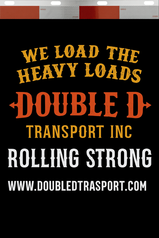 Custom Two-Color Semi-Truck, Work Truck, Box Truck Mud Flaps | Create Your Own Mud Flaps | Add Your Own Logo Or Text | Custom Mud Flap Template Designs | Mud Flaps For Compliance & Business Growth