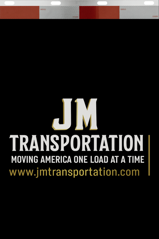 Custom Two-Color Semi-Truck, Work Truck, Box Truck Mud Flaps | Create Your Own Mud Flaps | Add Your Own Logo Or Text | Custom Mud Flap Template Designs | Mud Flaps For Compliance & Business Growth