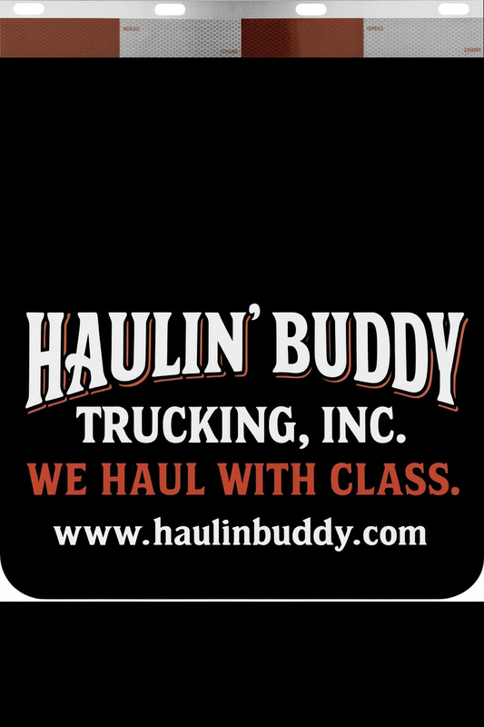 Custom Two-Color Semi-Truck, Work Truck, Box Truck Mud Flaps | Create Your Own Mud Flaps | Add Your Own Logo Or Text | Custom Mud Flap Template Designs | Mud Flaps For Compliance & Business Growth