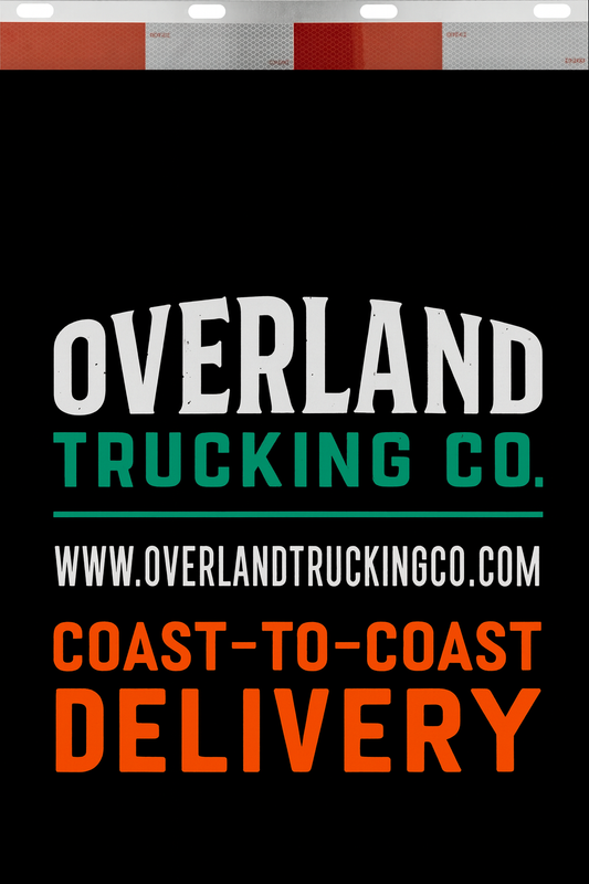 Custom Two-Color Semi-Truck, Work Truck, Box Truck Mud Flaps | Create Your Own Mud Flaps | Add Your Own Logo Or Text | Custom Mud Flap Template Designs | Mud Flaps For Compliance & Business Growth