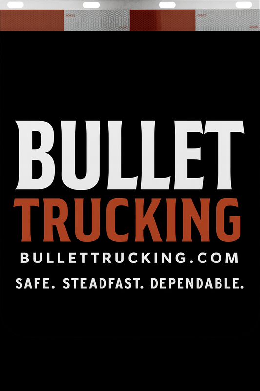 Custom Two-Color Semi-Truck, Work Truck, Box Truck Mud Flaps | Create Your Own Mud Flaps | Add Your Own Logo Or Text | Custom Mud Flap Template Designs | Mud Flaps For Compliance & Business Growth