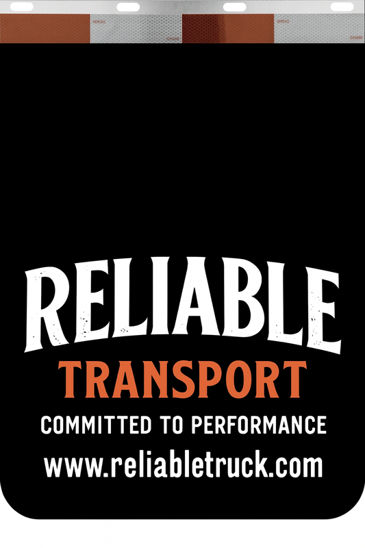 Custom Two-Color Semi-Truck, Work Truck, Box Truck Mud Flaps | Create Your Own Mud Flaps | Add Your Own Logo Or Text | Custom Mud Flap Template Designs | Mud Flaps For Compliance & Business Growth