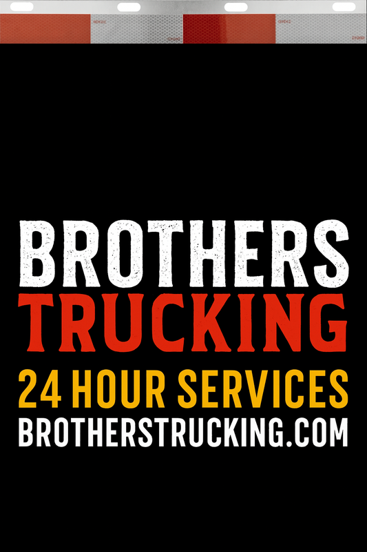 Custom Two-Color Semi-Truck, Work Truck, Box Truck Mud Flaps | Create Your Own Mud Flaps | Add Your Own Logo Or Text | Custom Mud Flap Template Designs | Mud Flaps For Compliance & Business Growth