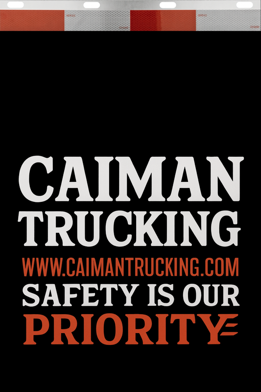 Custom Two-Color Semi-Truck, Work Truck, Box Truck Mud Flaps | Create Your Own Mud Flaps | Add Your Own Logo Or Text | Custom Mud Flap Template Designs | Mud Flaps For Compliance & Business Growth