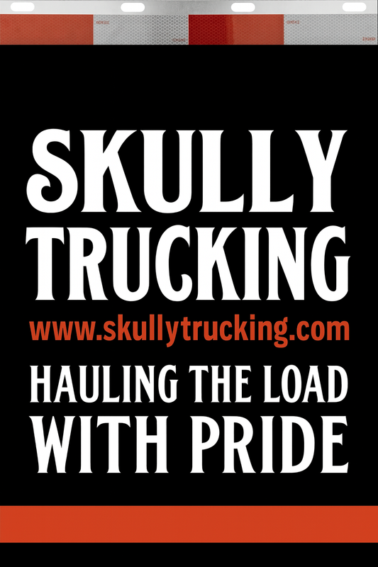 Custom Two-Color Semi-Truck, Work Truck, Box Truck Mud Flaps | Create Your Own Mud Flaps | Add Your Own Logo Or Text | Custom Mud Flap Template Designs | Mud Flaps For Compliance & Business Growth