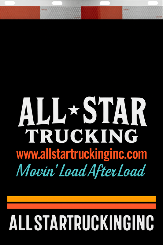 Custom Two-Color Semi-Truck, Work Truck, Box Truck Mud Flaps | Create Your Own Mud Flaps | Add Your Own Logo Or Text | Custom Mud Flap Template Designs | Mud Flaps For Compliance & Business Growth